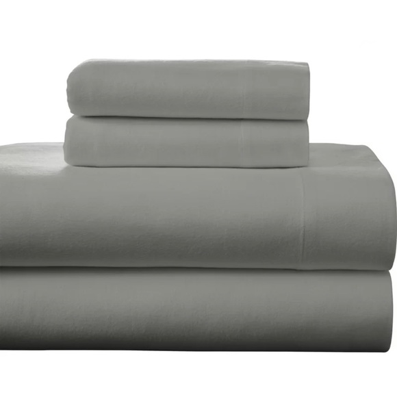 Lauren Ralph Lauren Flannel Sheet, Queen Set Grey - Picture 1 of 7